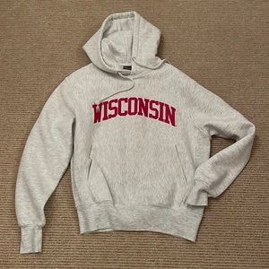 Light grey University of Wisconsin Sweatshirt.